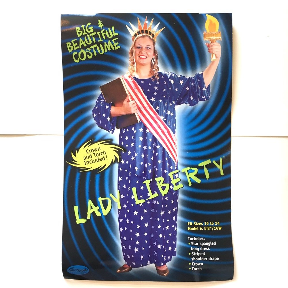 Lady Liberty Statue of Liberty Stars Costume  Y2K   NOS
